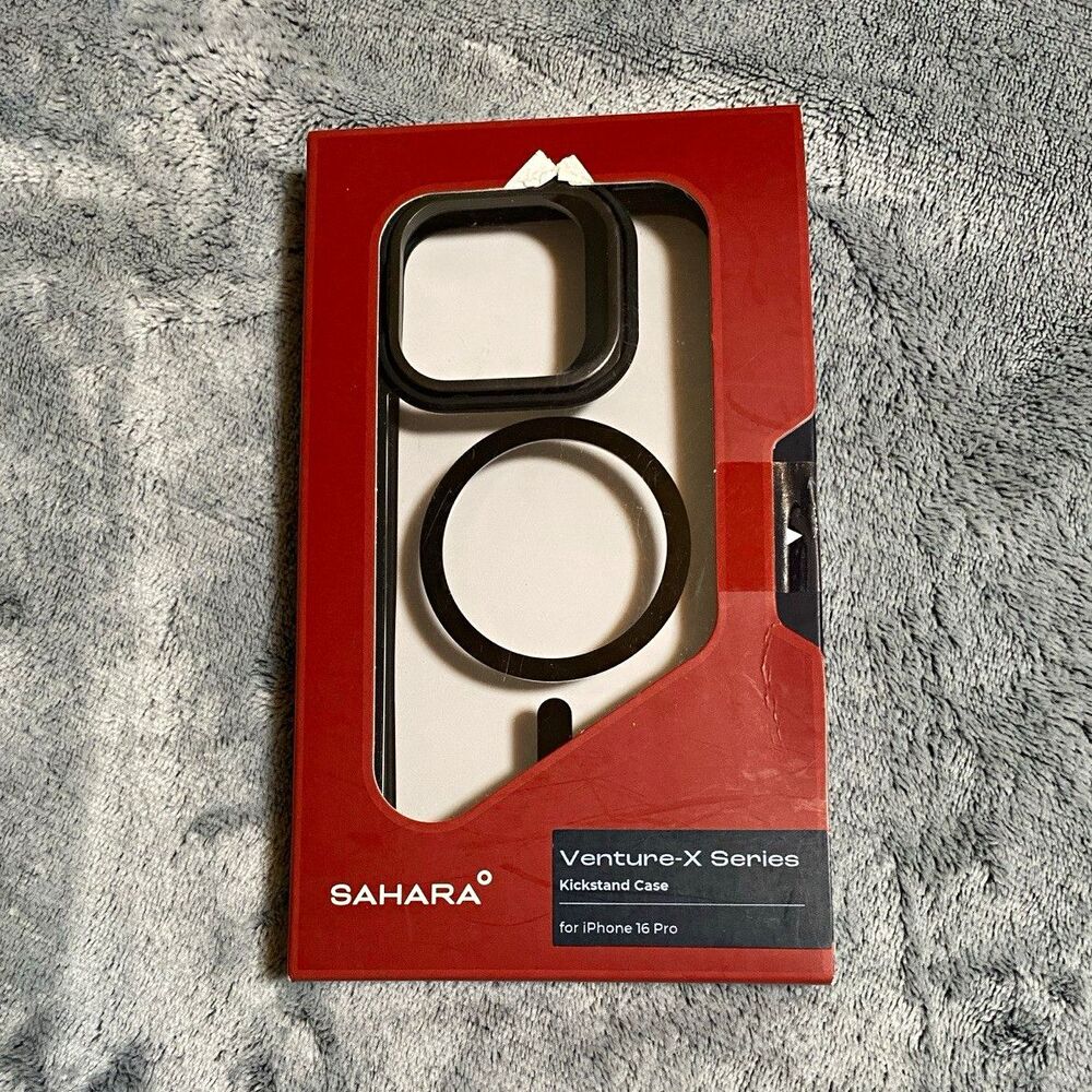 SaharaCase Venture-X Series Kickstand Case for iPhone 16 Pro Clear/Black